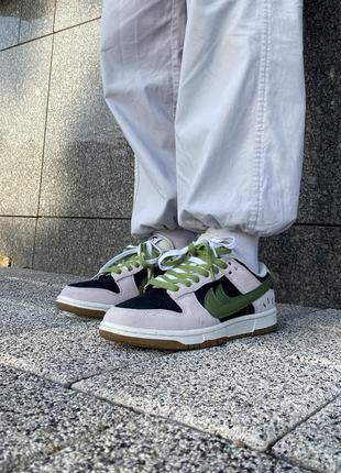 Кроссовки nike sb dunk beige/black/green