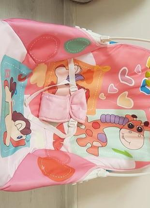 Детский шезлонг-качалка с вибрацией 2 в 1 lean dining chair