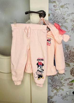 Костюм primark disney 86 12-18 місяців рожевий міккі мікі маус фліс на флісі весна осінь