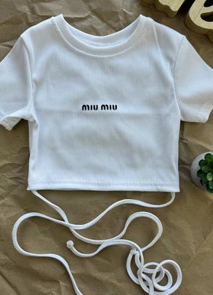 Топ із зав'язками рубчик мустанг для дівчаток