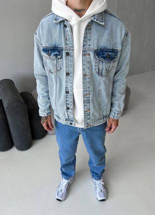 Мужская оверсайз джинсовка голубая / качественные джинсовые куртки3 фото