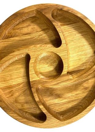 Деревянная тарелка из натурального дерева диаметр 30 см, высота 2 см, тарелка для закусок2 фото