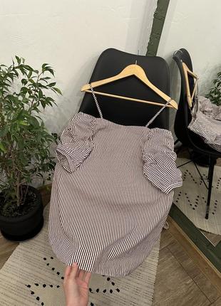 Котонове плаття в смужку від new look🌿6 фото
