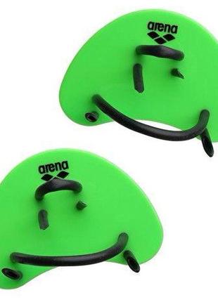 Лопатки для плавання arena elite finger paddle зелений, чорний уні osfm