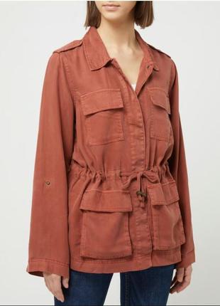 Стильна лляна куртка/піджак/жакет/ветровка  теракотового кольору m&co. англія.2 фото