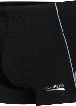 Плавки-боксери для хлопців aqua speed diego 4536 чорний, сірий, червоний діт 140