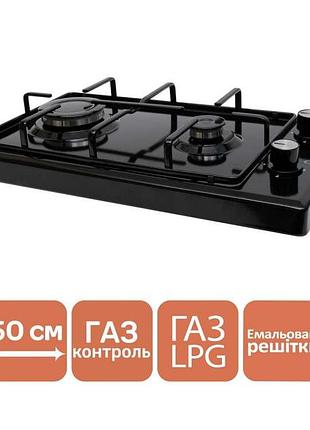 Настільна газова плита ventolux hgt 620 es (bk) балонний і природний газ.