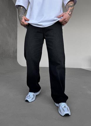 Мужские оверсайз широкие джинсы черные / повседневные брюки джинсы для мужчин4 фото