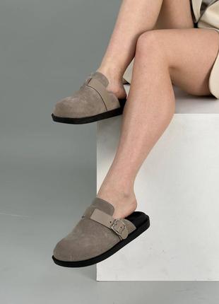 Сабо женские замшевые цвета латте