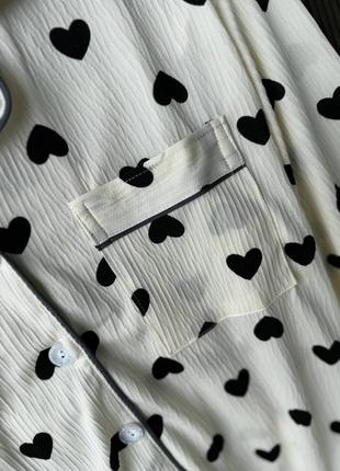 Неймовірна піжамка / костюм для дому з сердечками (сорочка + штани)9 фото
