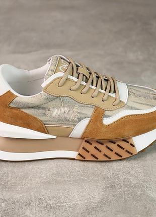 Кросівки жіночі замшеві 588259 руді білі