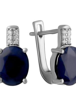 Серебряные серьги silverthin с натуральным сапфиром 6.007ct (2063278)