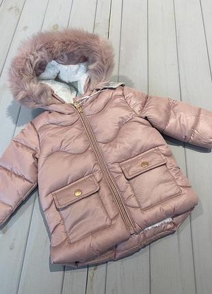 Куртка зимова рожева для дівчинки primark 68