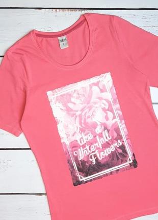 1+1=3 модная розовая женская футболка с принтом, размер 44 - 463 фото
