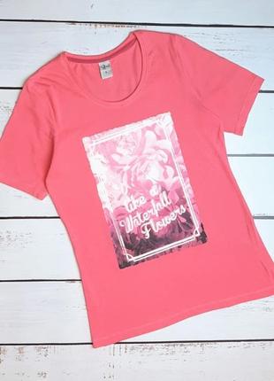 1+1=3 модная розовая женская футболка с принтом, размер 44 - 467 фото