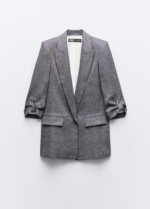 Блейзер з мішаного льону zara3 фото