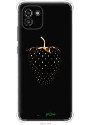 Чехол на samsung galaxy a03 a035f черная клубника "3585sp-2499-2448"