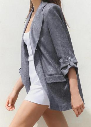 Блейзер з мішаного льону zara