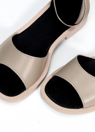 Беж мокко натуральні шкіряні босоніжки сандалі 36-393 фото
