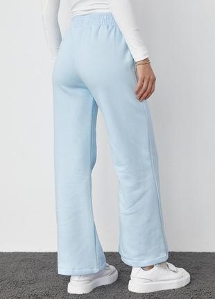 Трикотажные штаны на флисе с накладными карманами - голубой цвет, l (есть размеры)2 фото