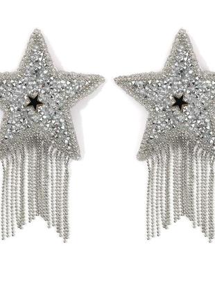 Чудові пестиси-зірки з бахромою silver