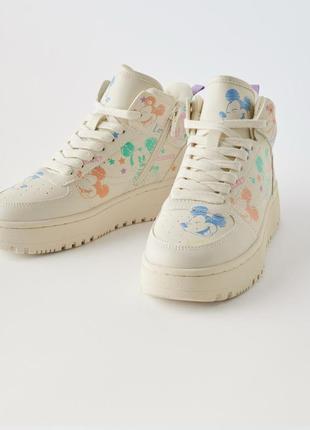 Кросівки zara mickey mouse high-top
