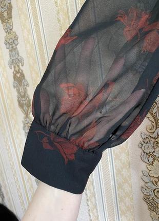 Стильное легкое короткое платье, черное с красным платье зара4 фото