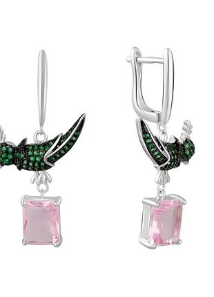 Срібні сережки silverthin з фіанітами (2130055)