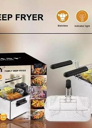 Фритюрниця електрична 5 л 2100 вт температура до 190 с захист від перегріву sokany wj-801 shop