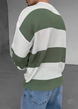 Стильный вязаный оверсайз свитер / мужские кофты свитера7 фото