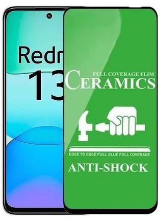 Захисне скло-плівка fiji ceramics для xiaomi redmi 13 повна проклейка чорний