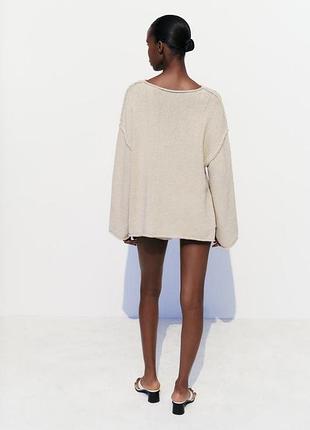 Zara вязаный свитер с карманами 5