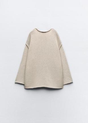 Zara вязаный свитер с карманами 7