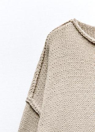 Zara вязаный свитер с карманами 8
