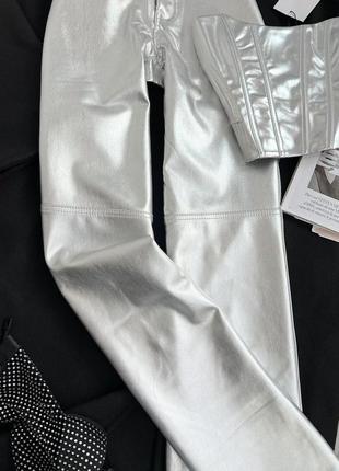 Сріблясті штани палаццо2 фото