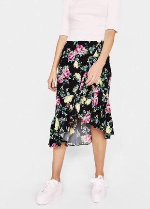 Асиметрична спідниця в квіти bershka