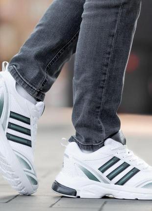 Кроссовки мужские легкие adidas response white green стильные белые повседневные кроссовки адидас на лето4 фото