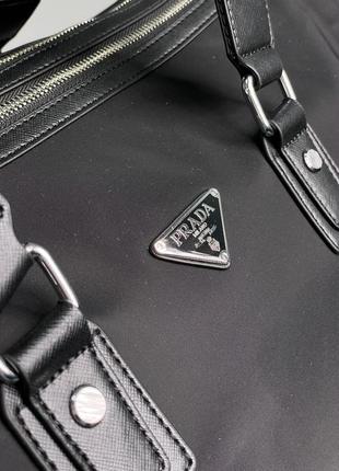 Prada re-nylon and brushed leather duffel bag9 фото