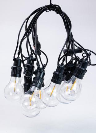 Ретро-гирлянда уличная 10 led длина 5 метров, желтый , светодиодная гирлянда , декоративная гирлянда