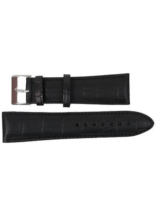 Широкий ремінець для годинника зі шкіри mykhail ikhtyar ш26 мм чорний