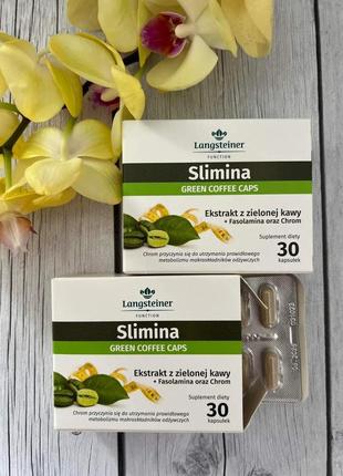 Дієтична добавка slimina "зелена кава+хром" langsteiner, 30 капсул