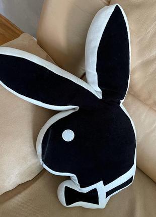 Декоративная подушка плейбой плей бой playboy play boy игрушка черная заяц зайка кролик1 фото