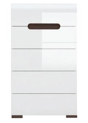 Комод в спальню вмк (брв) ацтека kom5s/10/6 n (телескопи) білий + білий глянець (grb-1485)