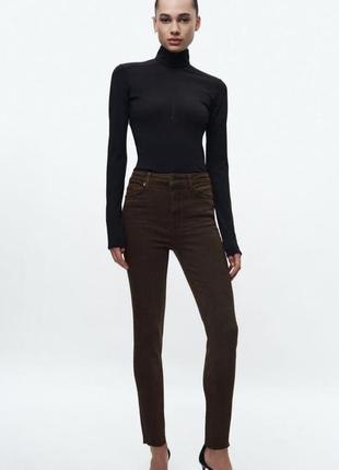 Джинси zw collection skinny з високою посадкою від zara