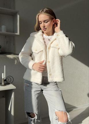 Куртка-рубашка из меха тедди