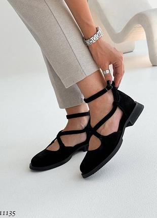 Туфлі натуральна замша