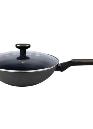 Сковорода magio mg-1168 с крышкой 28 см кованая антипригарная, сковорода качественная на плиту