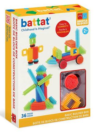 Конструктор серії bristle blocks - будівельник (36 деталей у коробці) battat lite