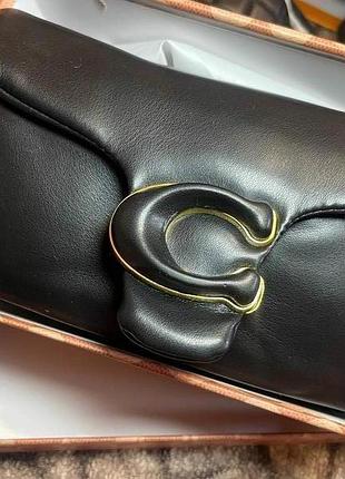 Сумка coach 18 розмір, чорного кольору, шкіряна