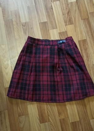 Юбка шотландка в клетку на 13-14 лет